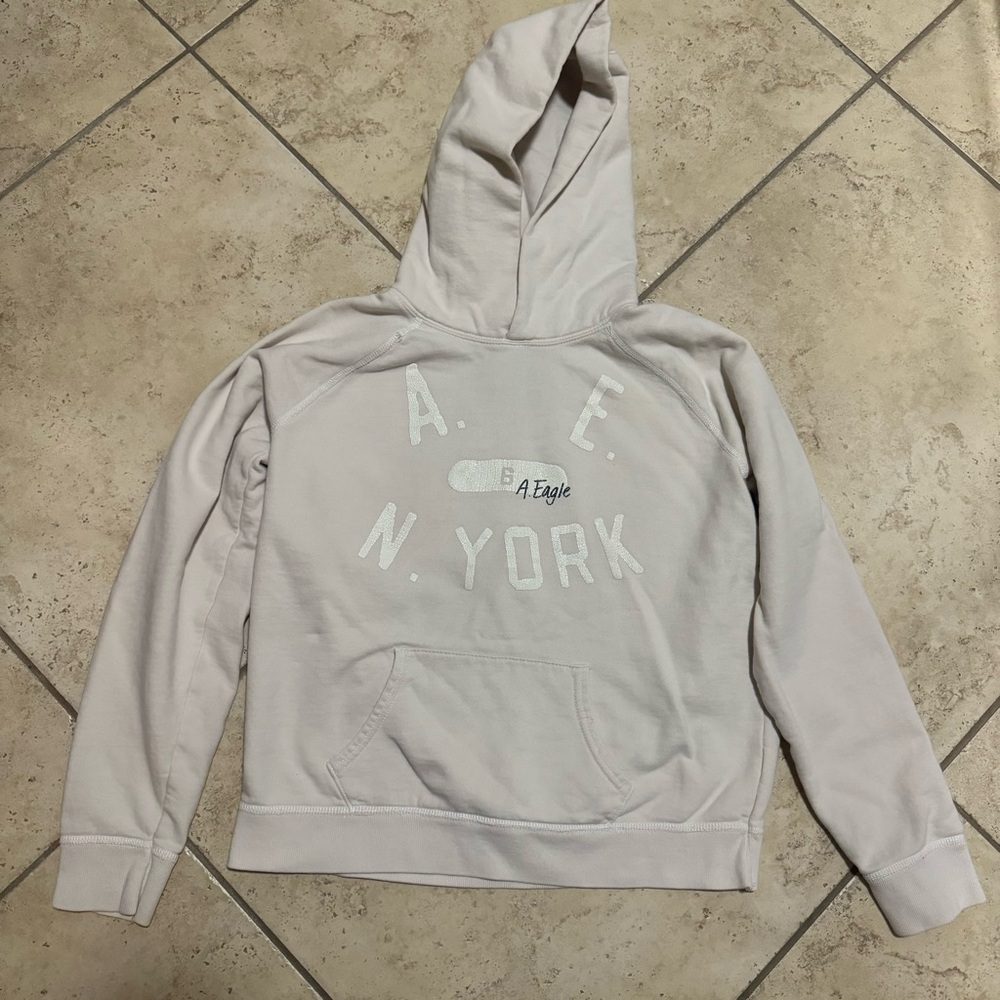 American Eagle Outfitters Cream Hoodie